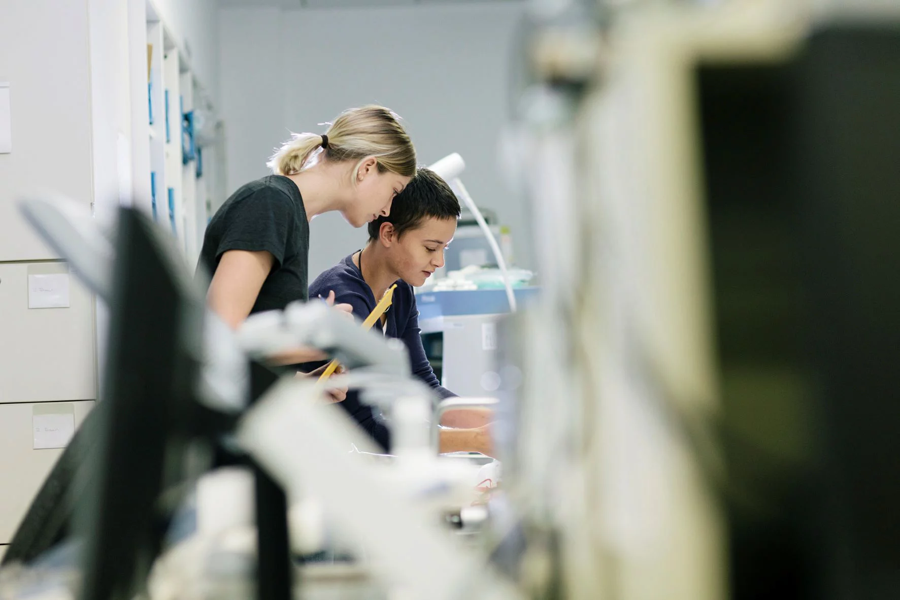 Women working at lab