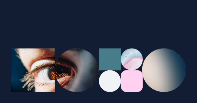 Close up of eye with shapes for mobile