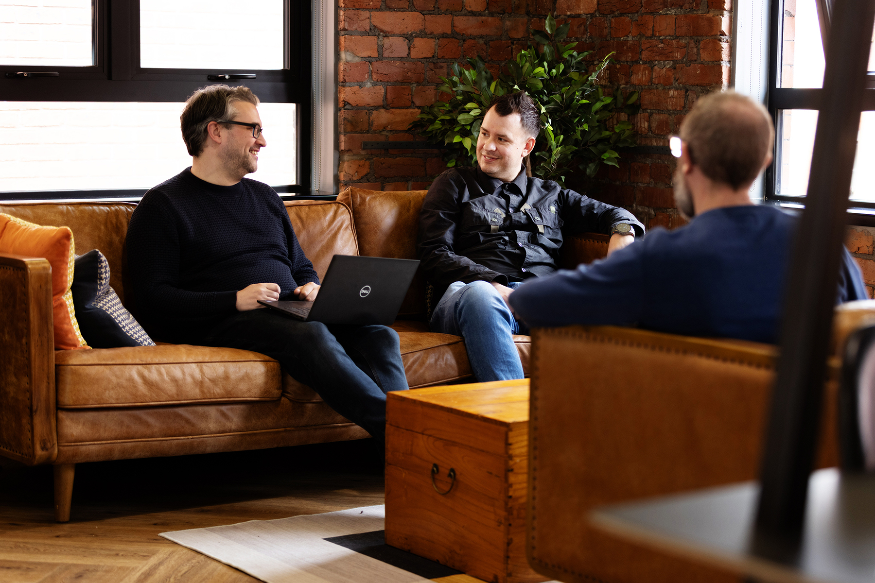 Men having an informal meeting
